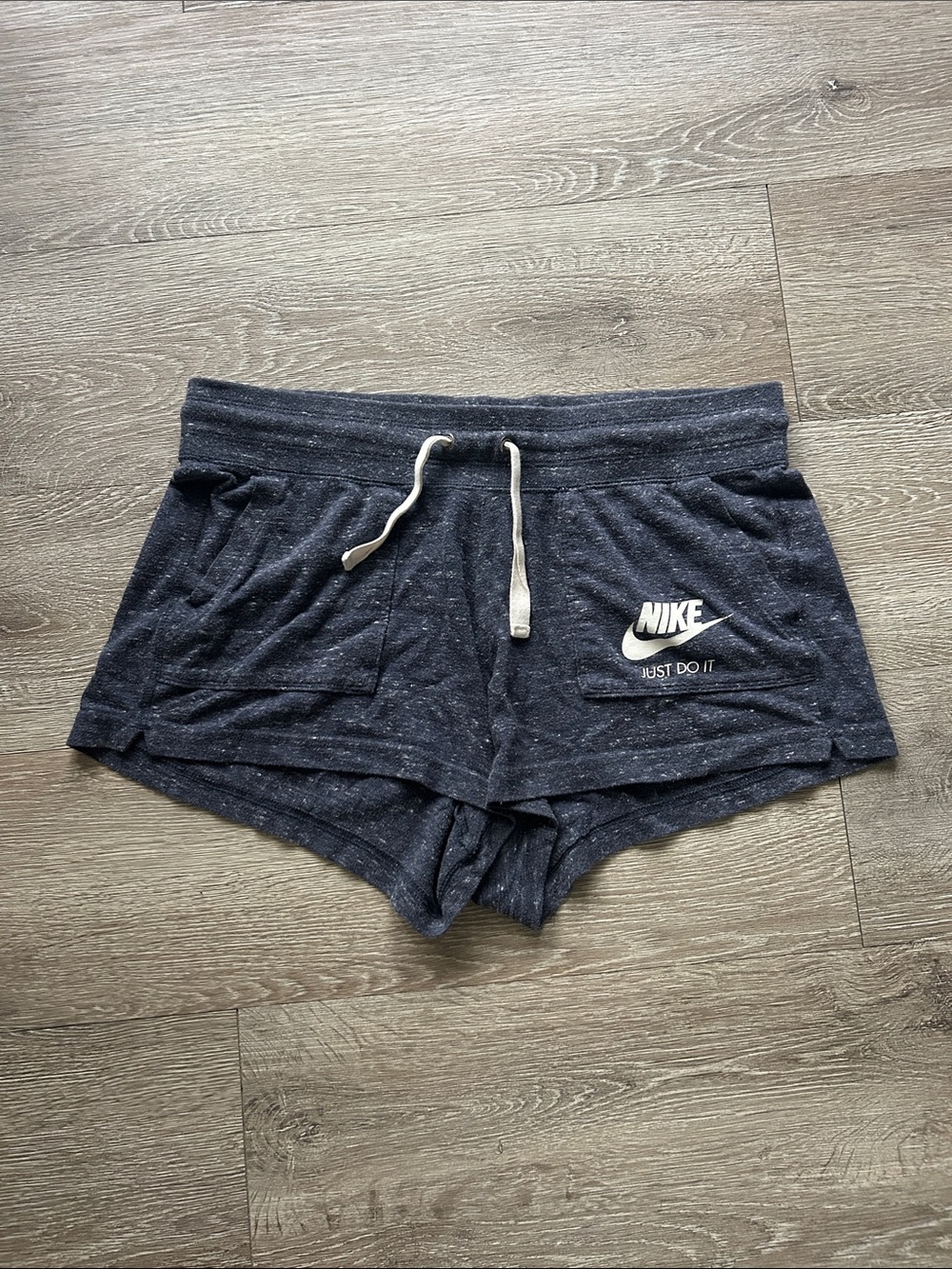 Nike Women's Dark Heather Navy Speckled Drawstring Athletic Shorts